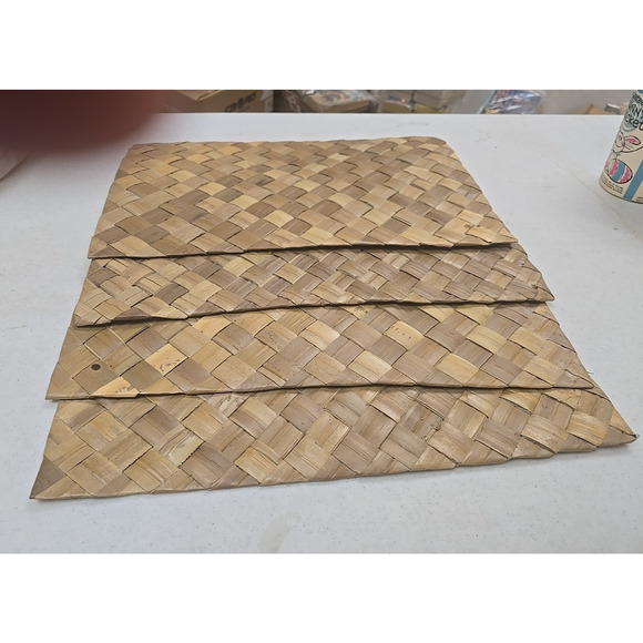 Lot of 4 Vintage Rectangular Woven Weave Cottagecore Dinner Table Placemats - Picture 1 of 3